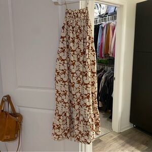 Universal Thread Brown and White Floral Maxi Dress